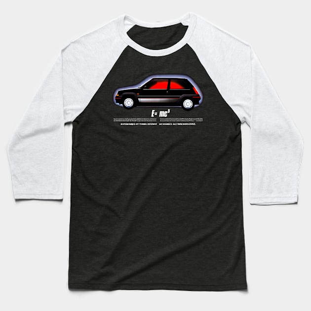 RENAULT SUPERCINQ HOT HATCH - advert Baseball T-Shirt by Throwback Motors